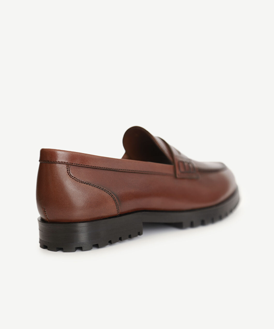 El Boyaması Deri Loafer