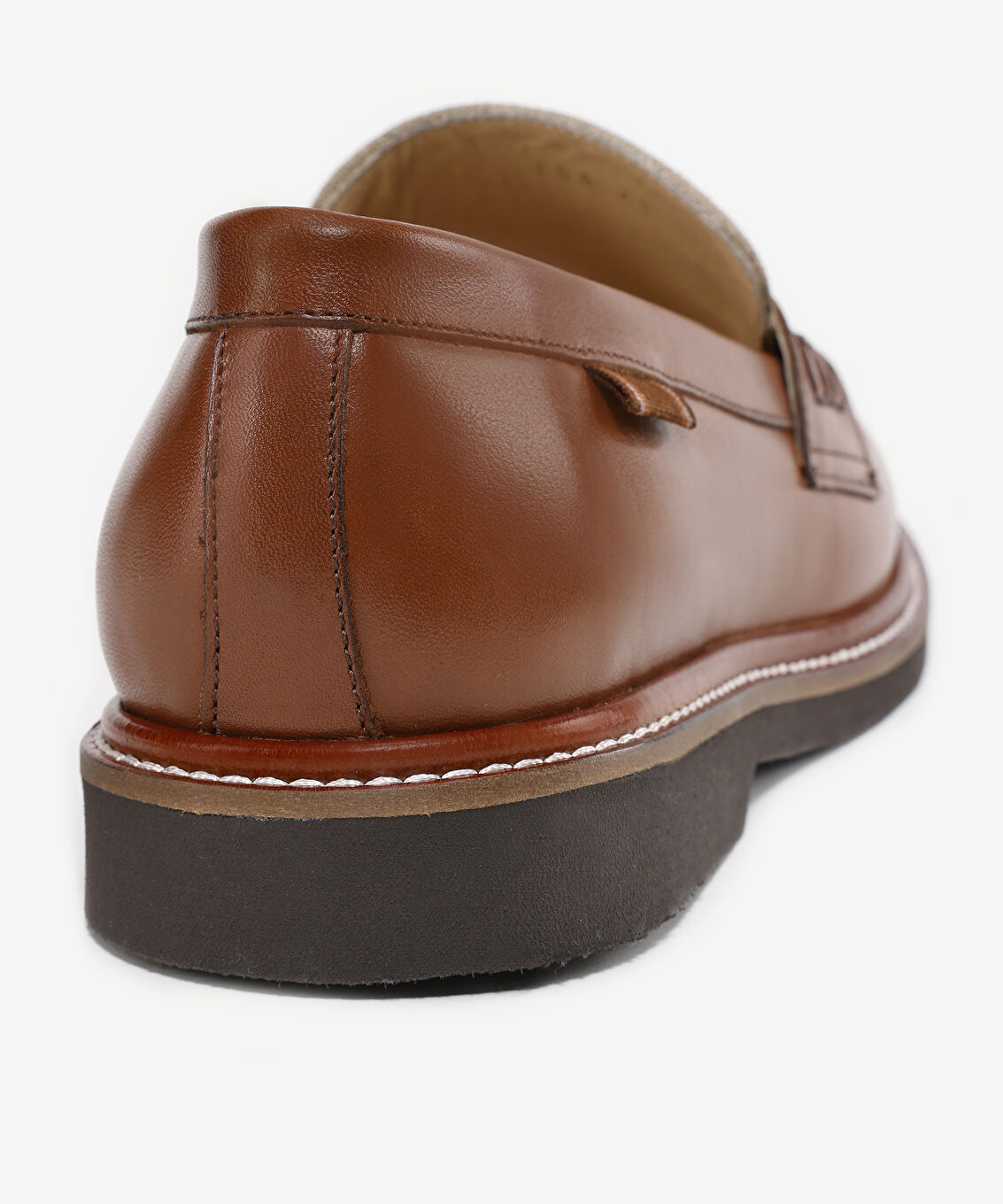 Kanvas Detaylı Deri Loafer