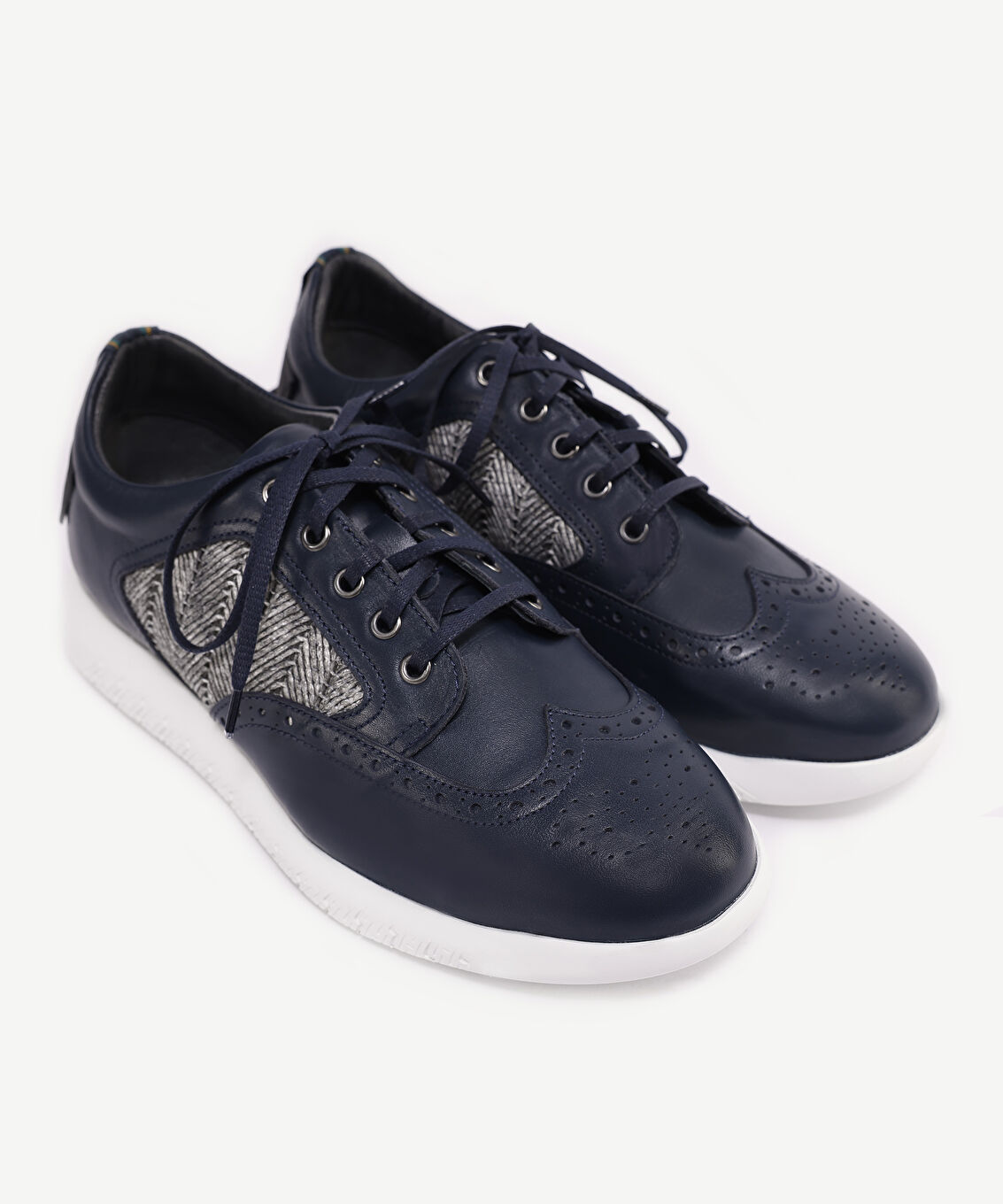 Hasır Detaylı Deri Sneakers