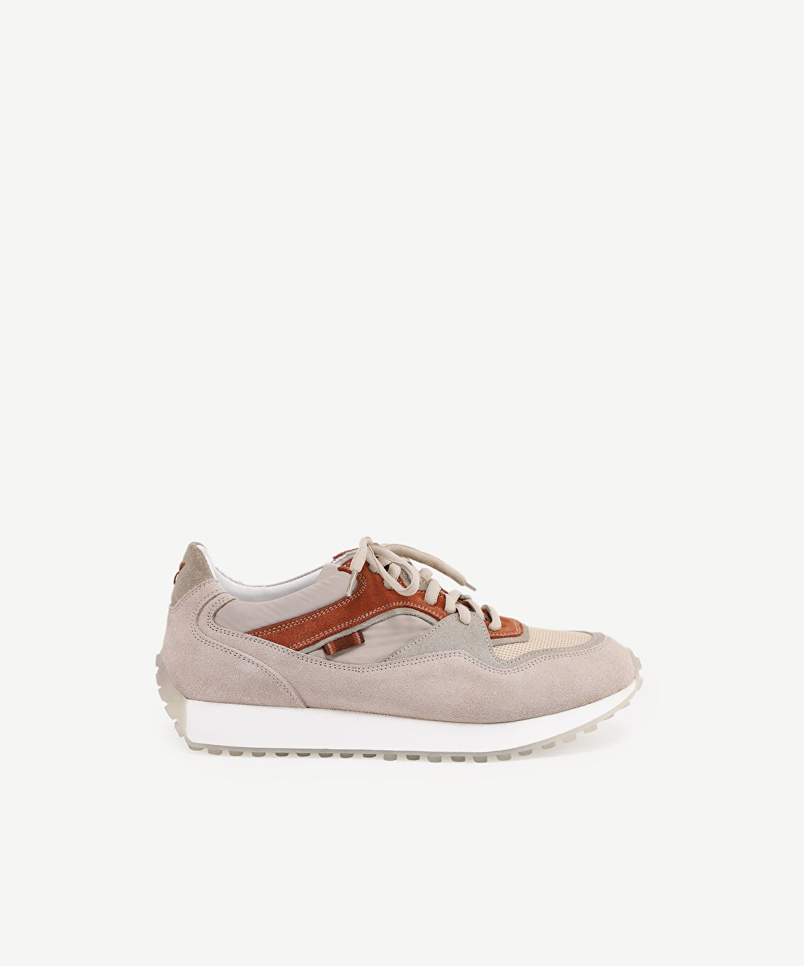 Kumaş Detaylı Deri Sneaker