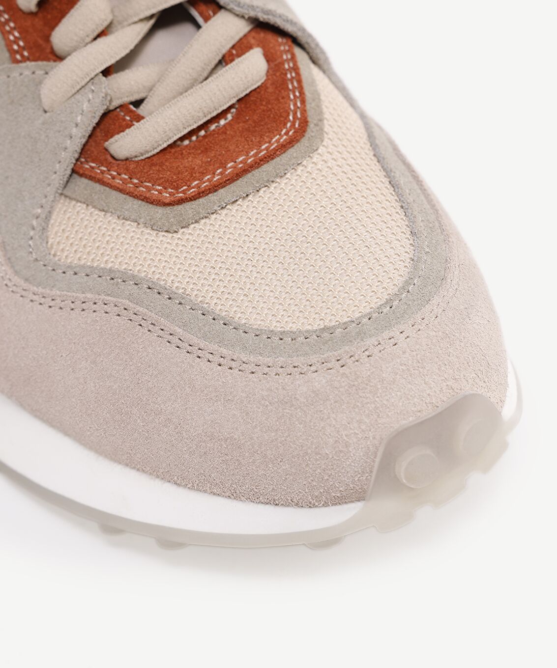 Kumaş Detaylı Deri Sneaker