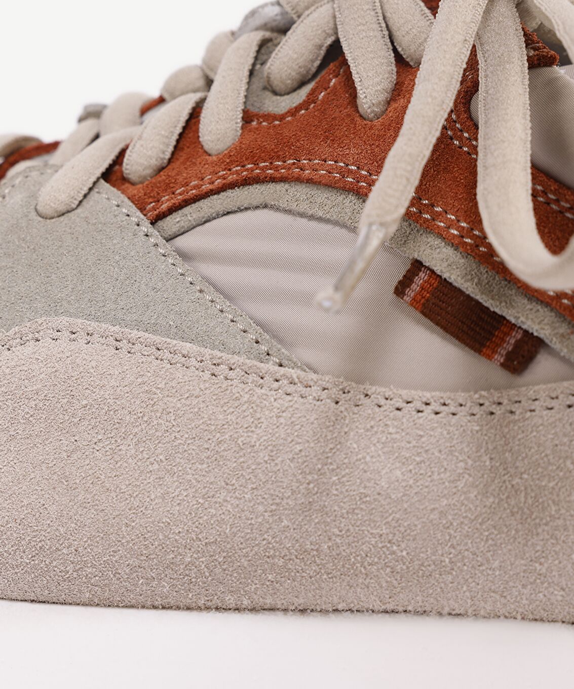Kumaş Detaylı Deri Sneaker