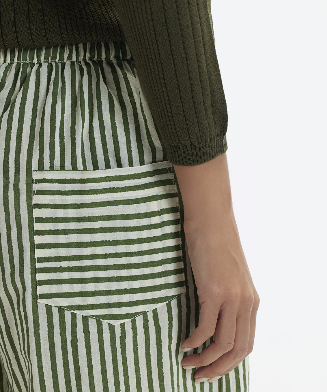 Culotte Fit Beli Bağlamalı Pantolon