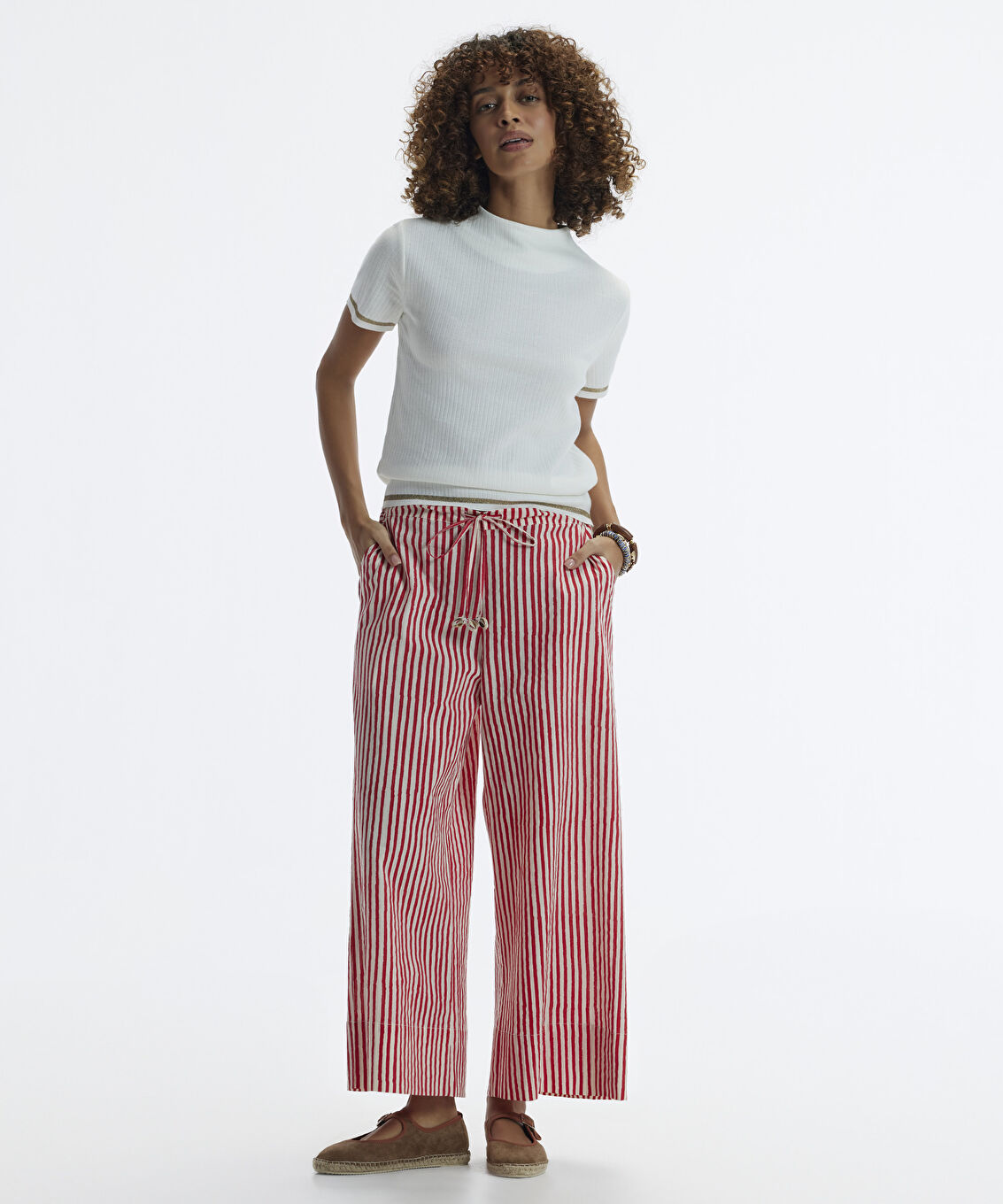 Culotte Fit Beli Bağlamalı Pantolon