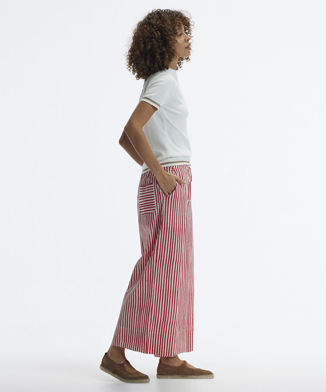 Culotte Fit Beli Bağlamalı Pantolon