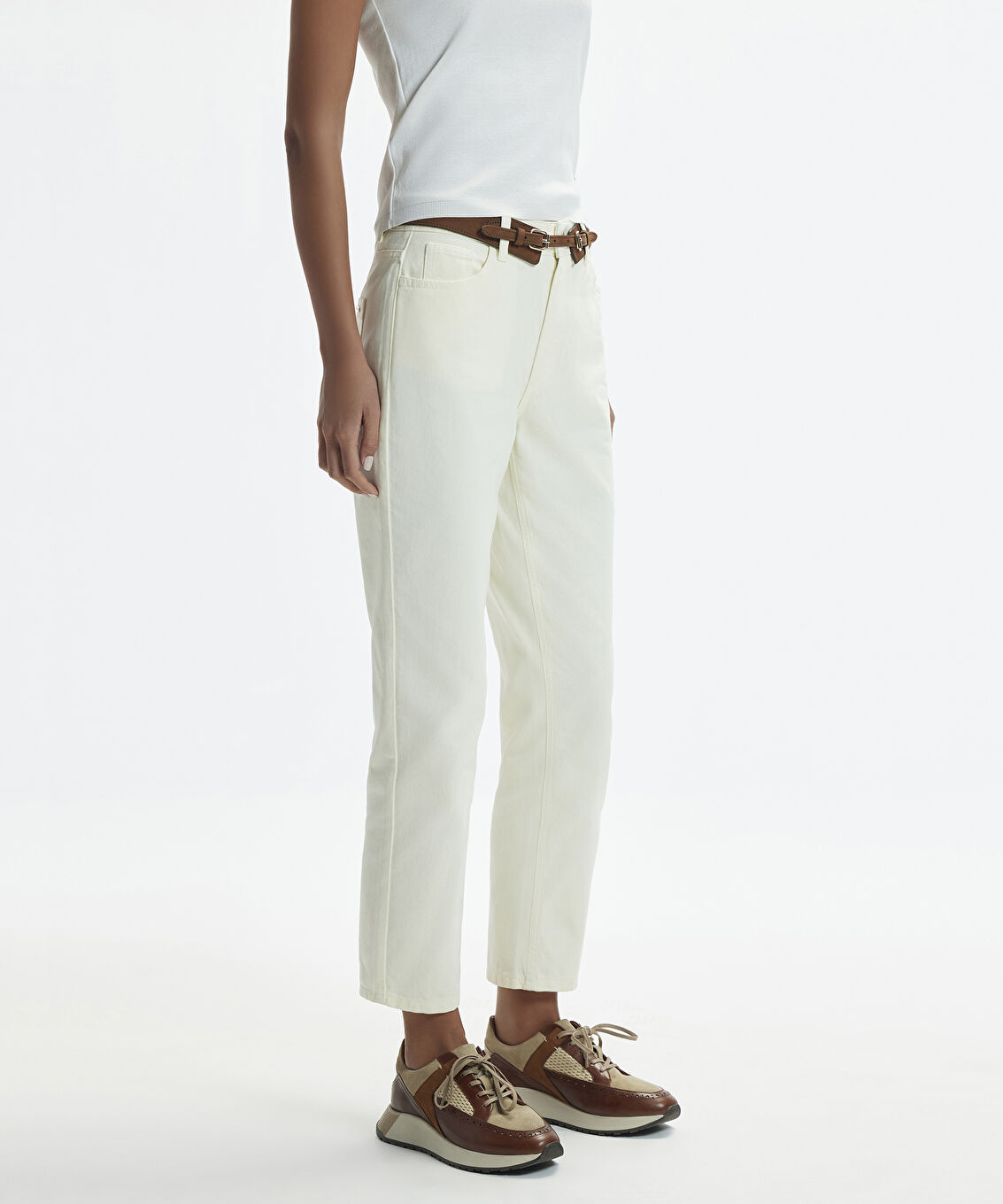 Düz Paça Denim Pantolon