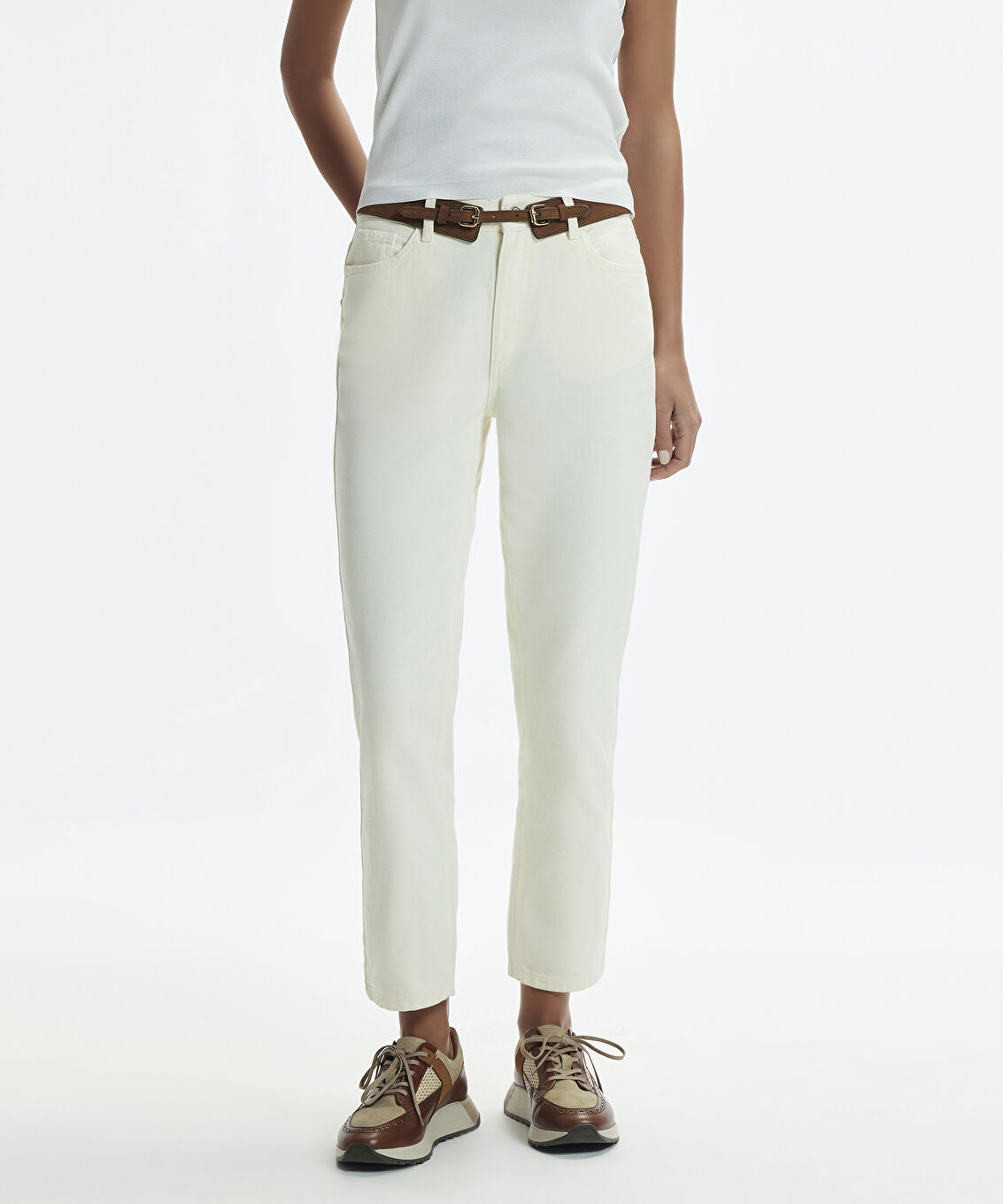 Düz Paça Denim Pantolon