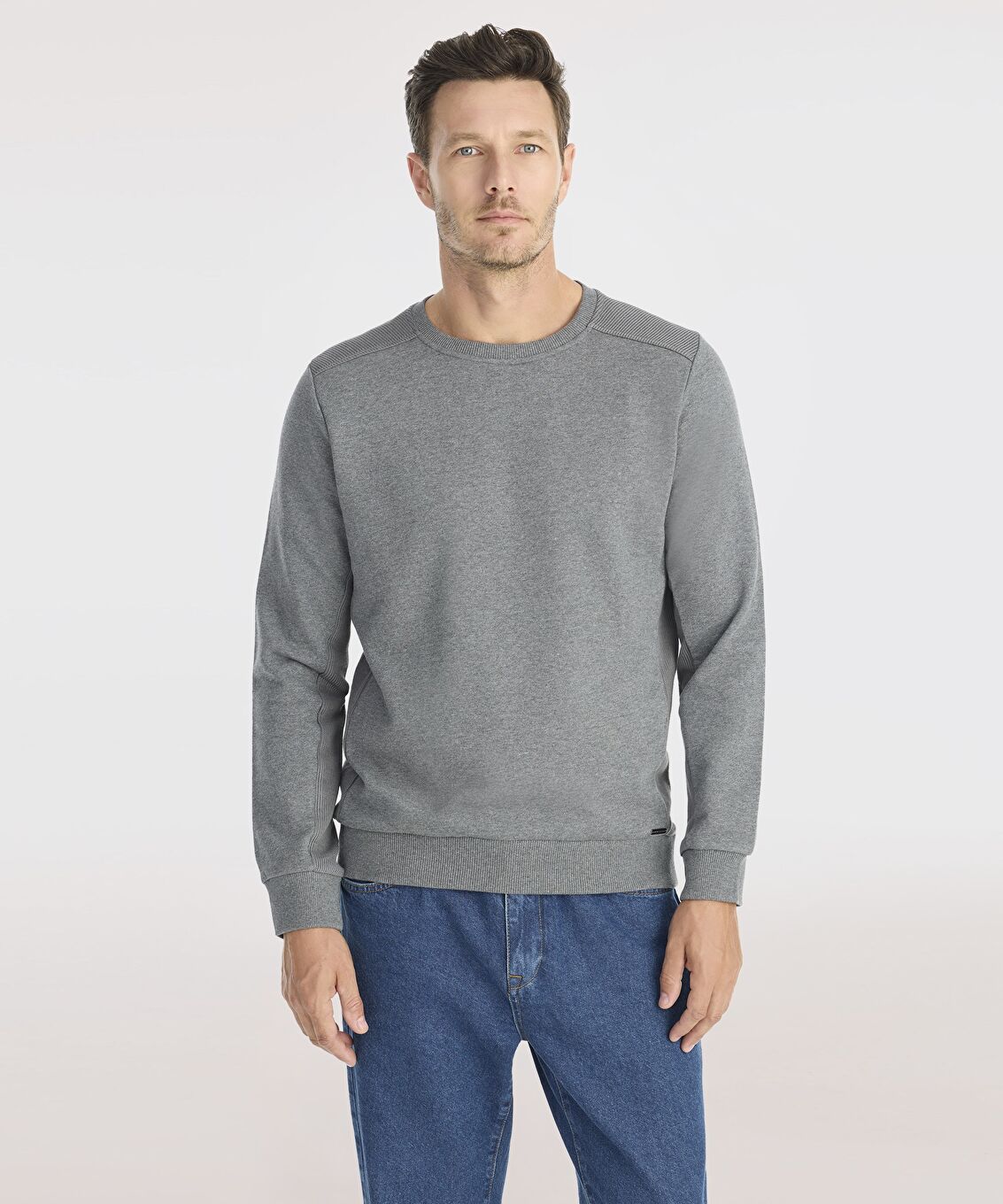 Triko Detaylı Sweatshirt