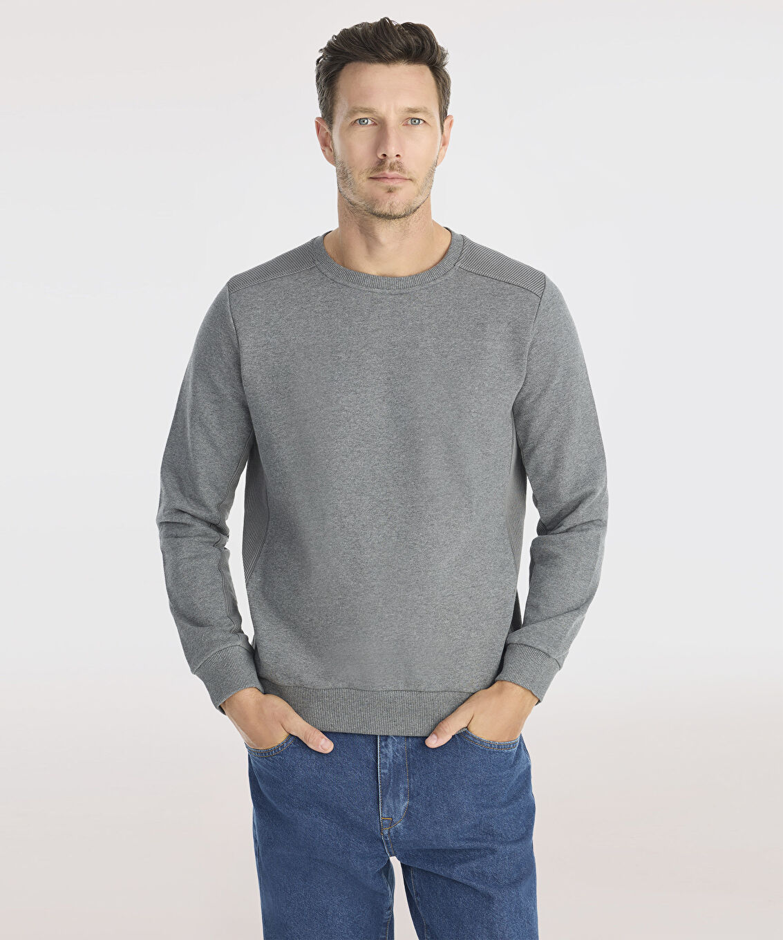 Triko Detaylı Sweatshirt