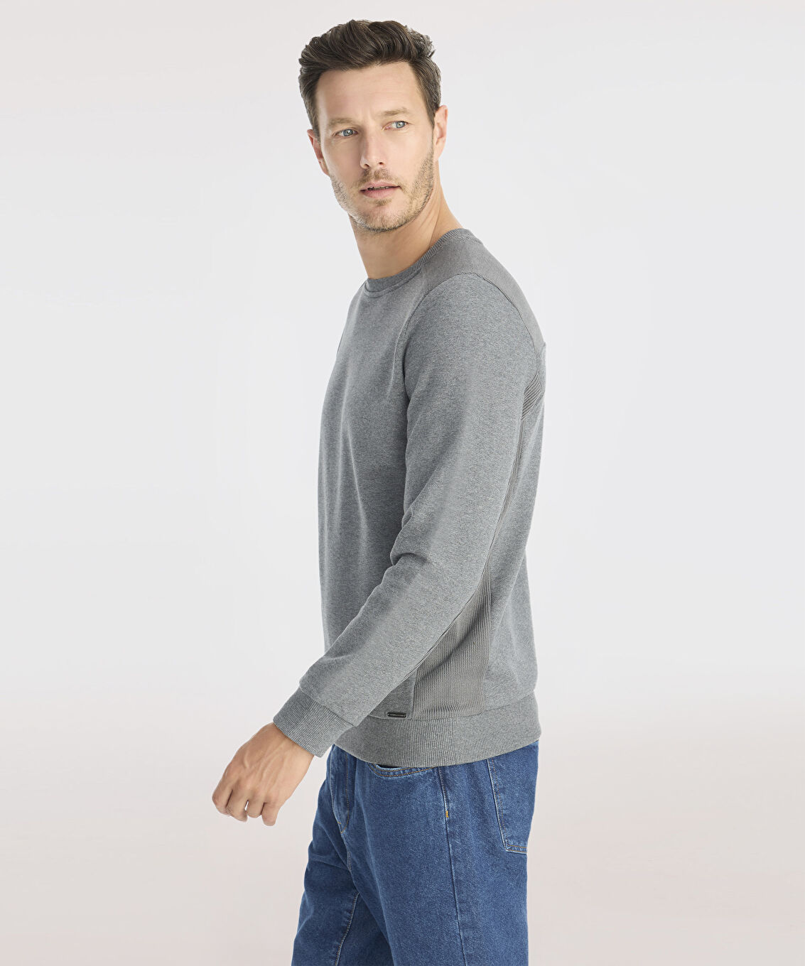 Triko Detaylı Sweatshirt