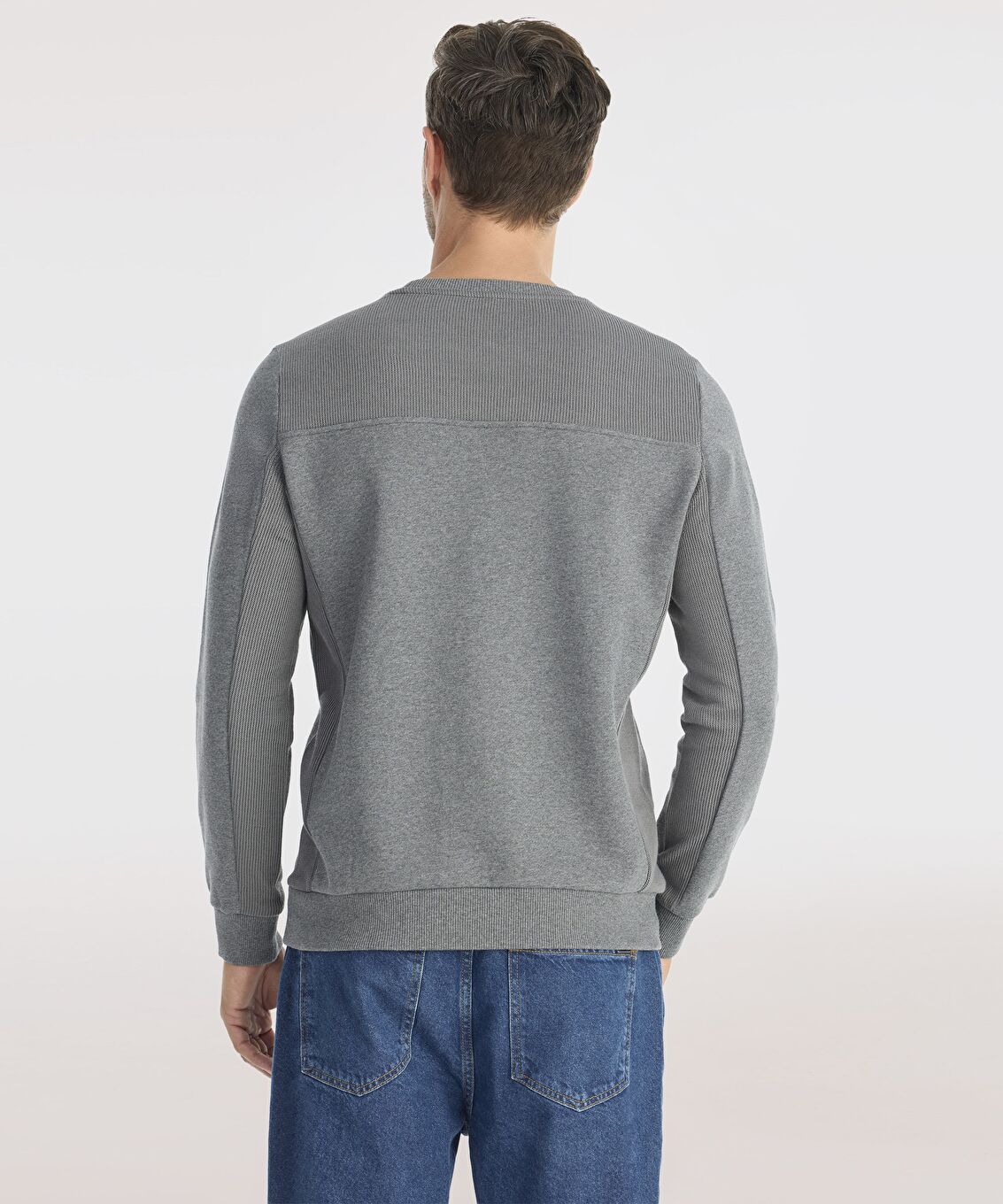 Triko Detaylı Sweatshirt