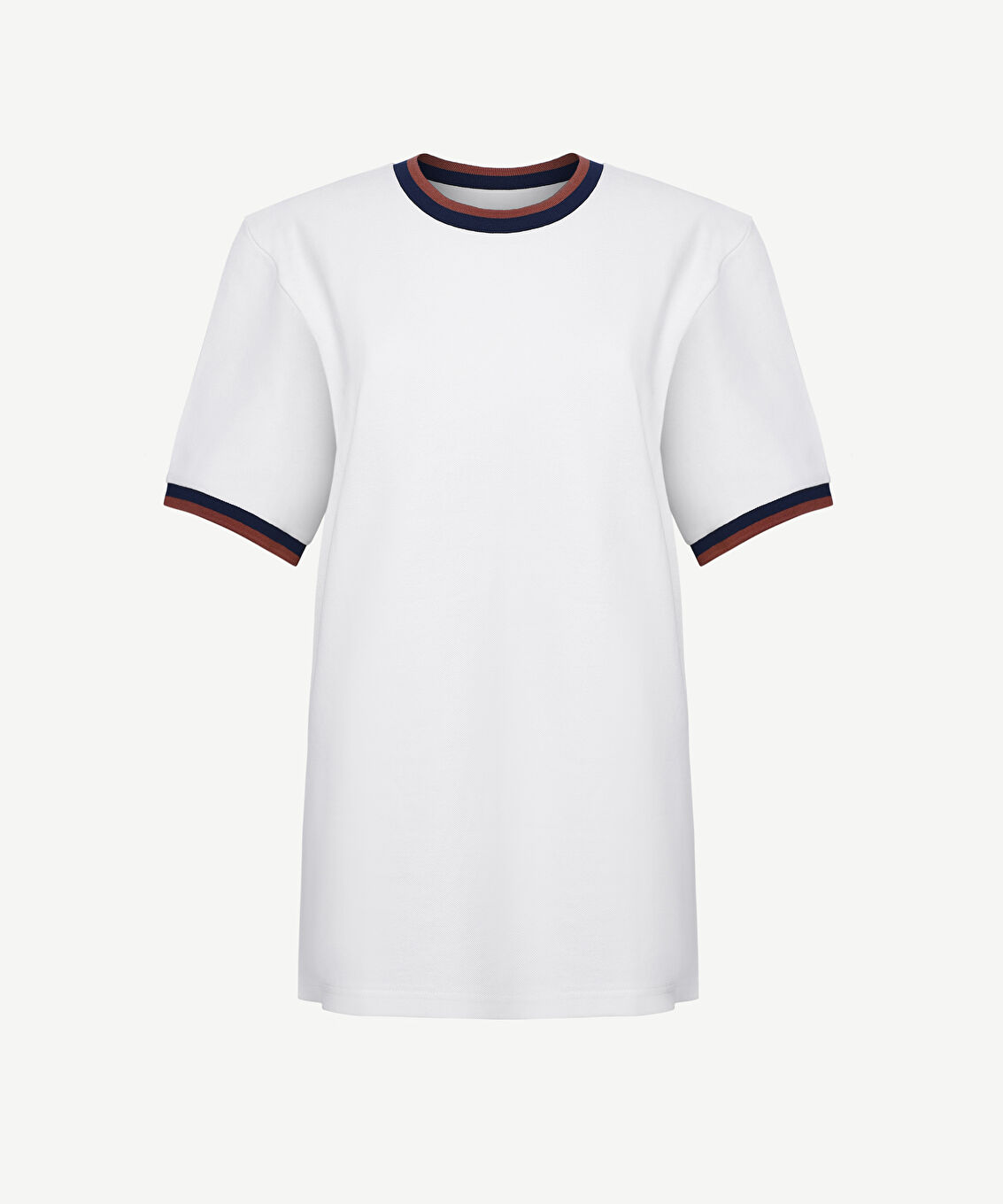 Ribana Detaylı Erkek Bisiklet Yaka T-shirt