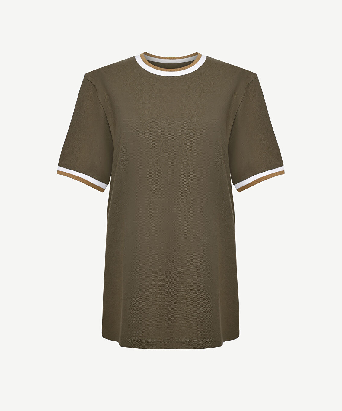 Ribana Detaylı Erkek Bisiklet Yaka T-shirt