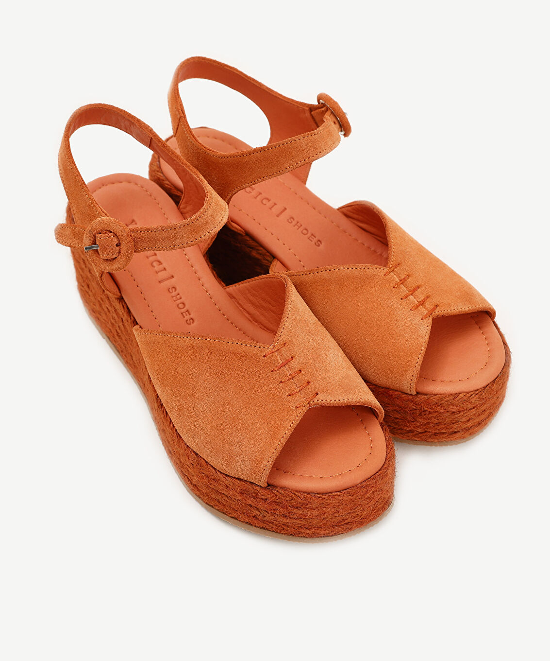 Platform Taban Deri Espadril
