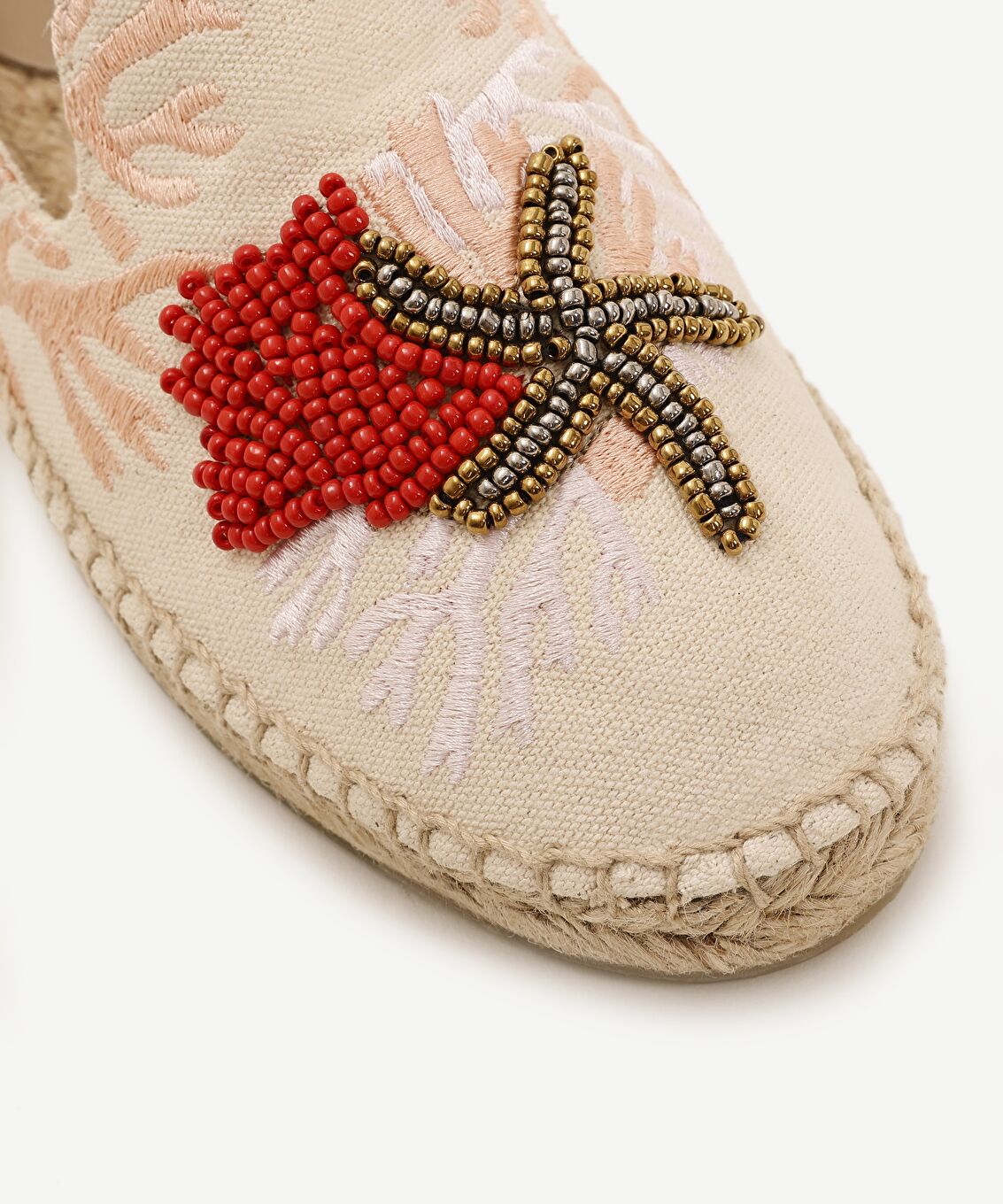 Işleme Detaylı Düz Taban Espadril