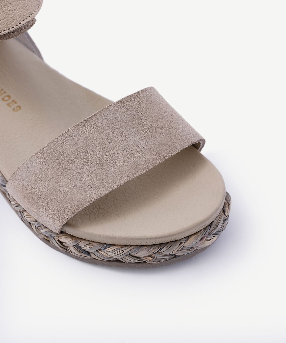 Tek Bantlı Deri Espadril Sandalet