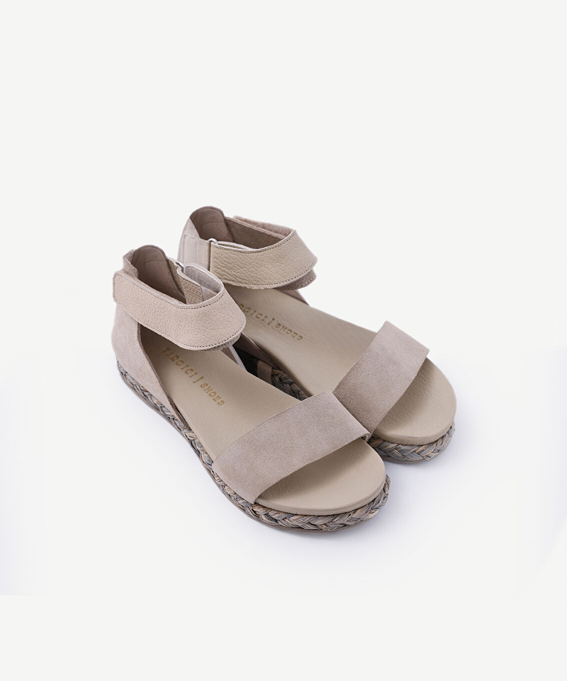 Tek Bantlı Deri Espadril Sandalet