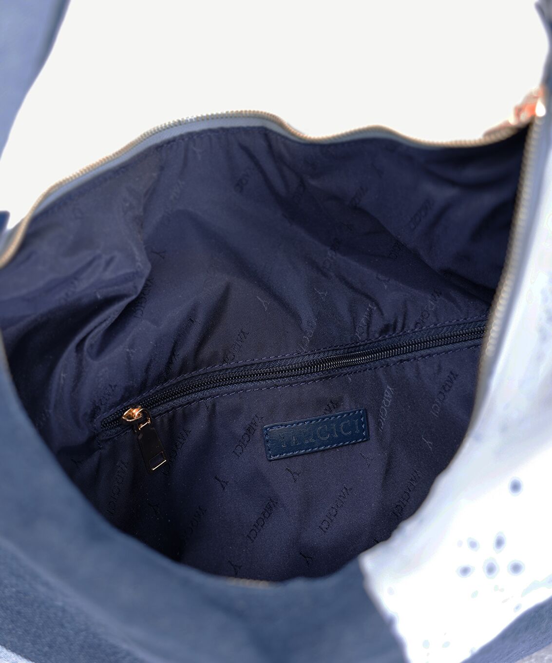 Patch Denim Kumaş Omuz Çantası