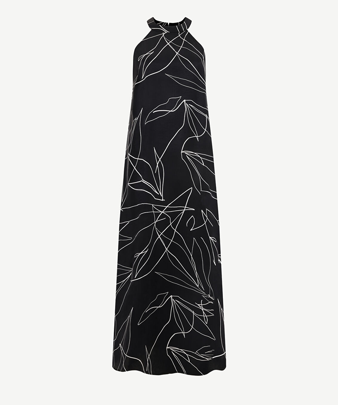 Halter Yaka Kolsuz Midi Elbise