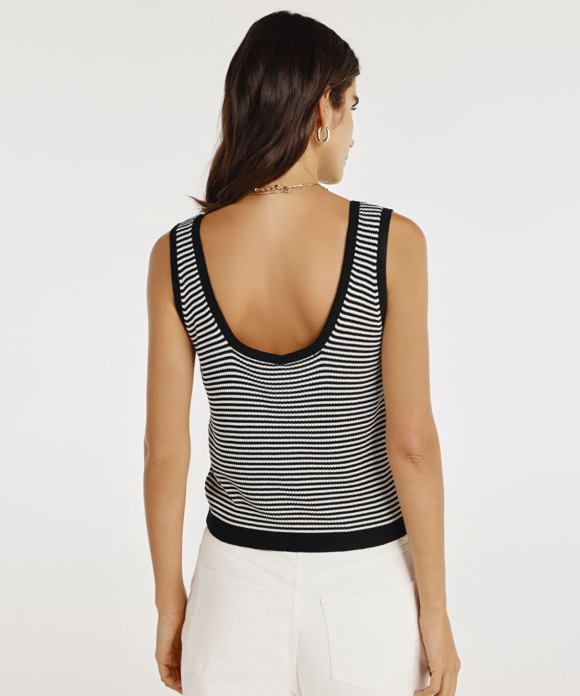 Askılı Cropped Boy Triko Bluz