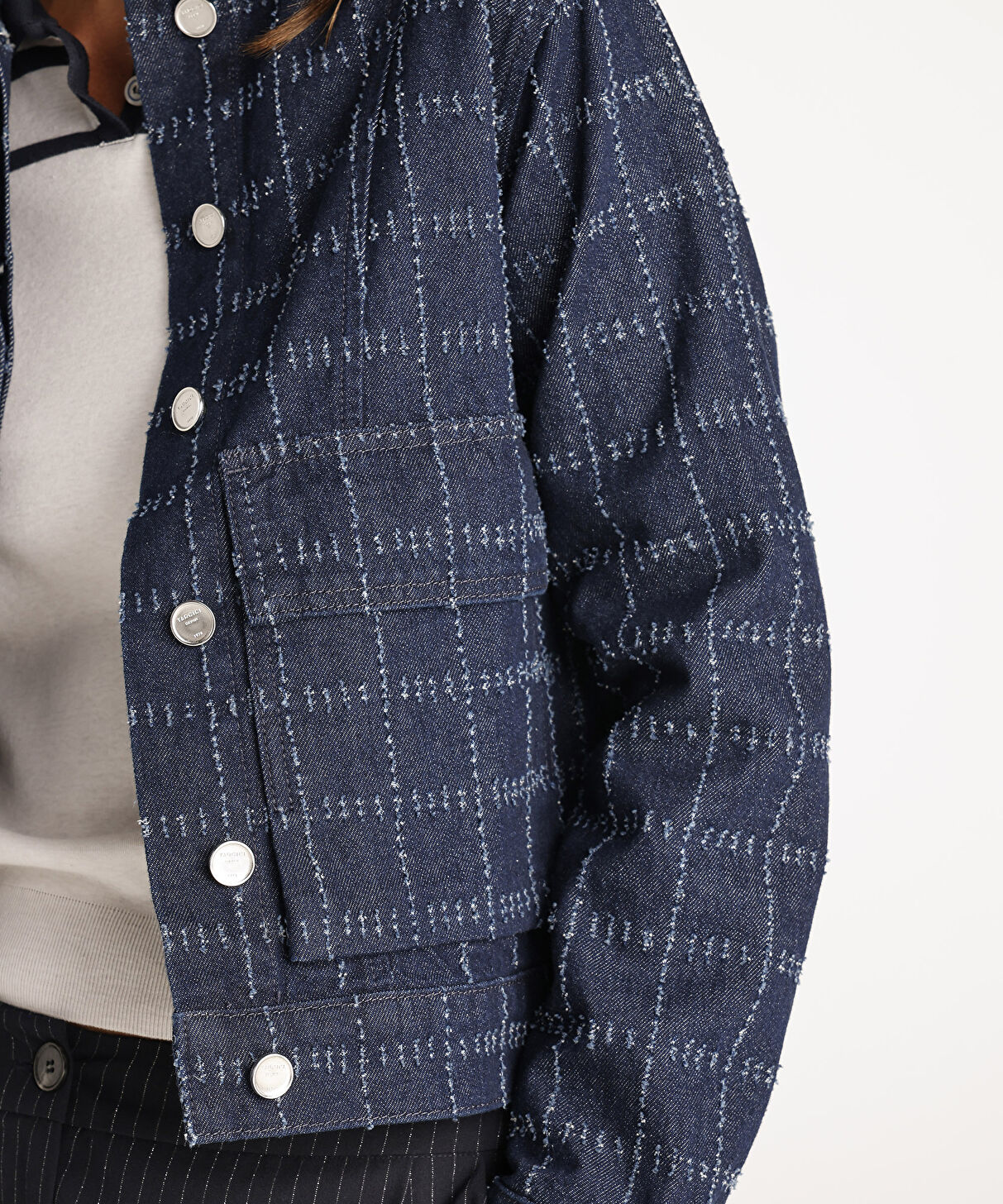 Yargıcı Lacivert Cepli Normal Kesim Denim Ceket 24KKCK5101X484XL