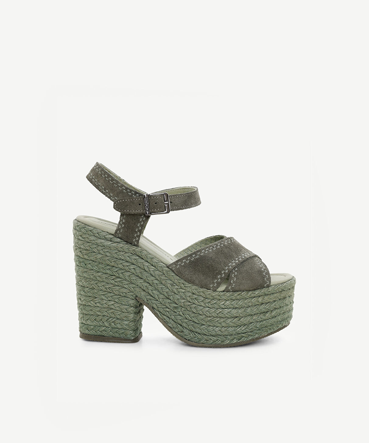 Yargıcı Haki Deri Platform Espadril 24YKAY4561X00739 | Yargıcı