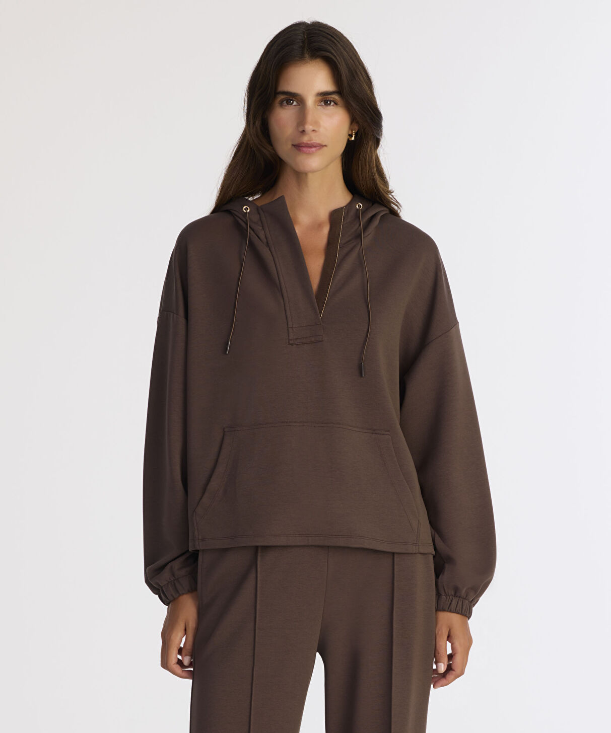 maison lulu pinot Isabel hood ブラックlitmus Yargıcı Kahverengi Regular Kapüşonlu Yaka Uzun Kol Sweatshirt