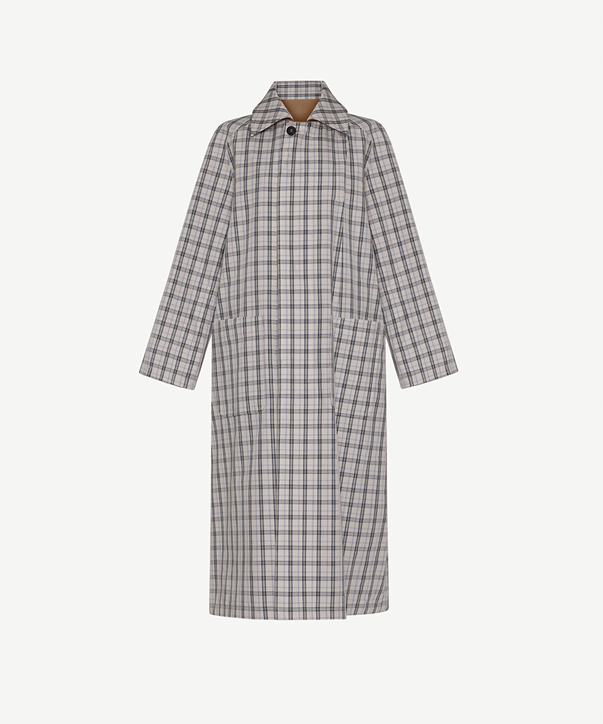 Yargıcı Bej Geniş Ceket Yaka Uzun Kol Pardösü 26YKPR5003X017M-L