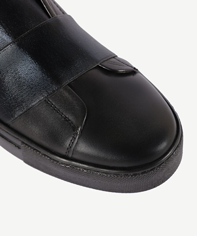 Lastikli Deri Sneaker
