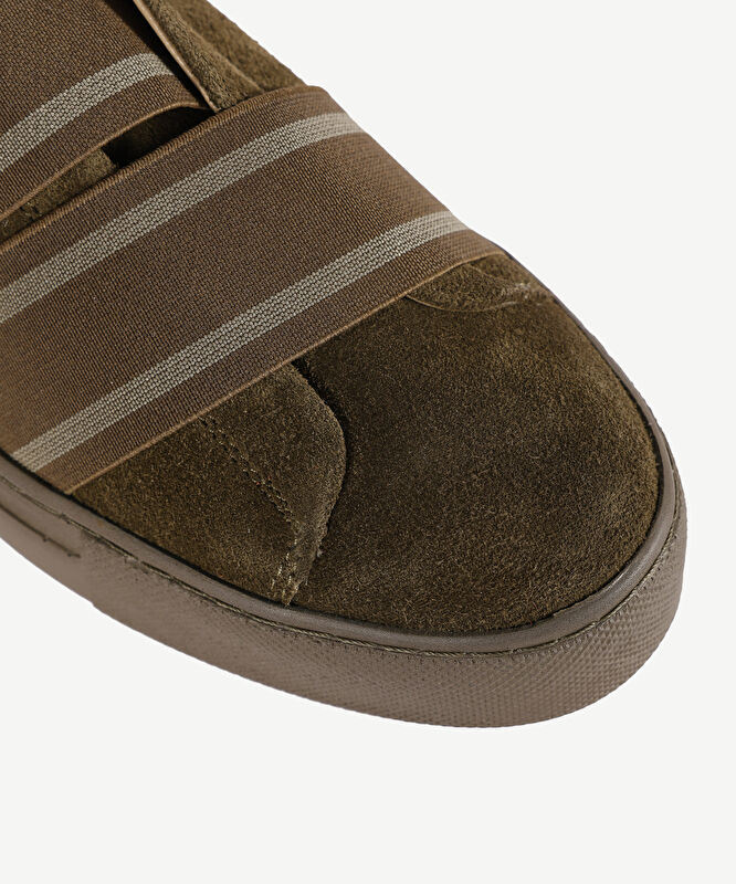 Lastikli Deri Sneaker