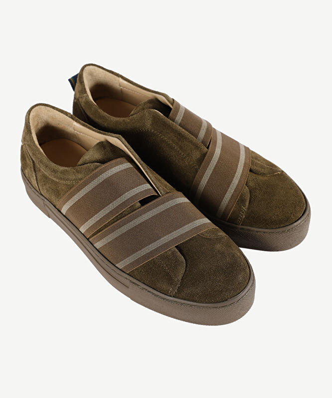 Lastikli Deri Sneaker