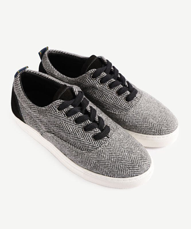 Balıksırt Desenli Kumaş Spor Ayakkabı