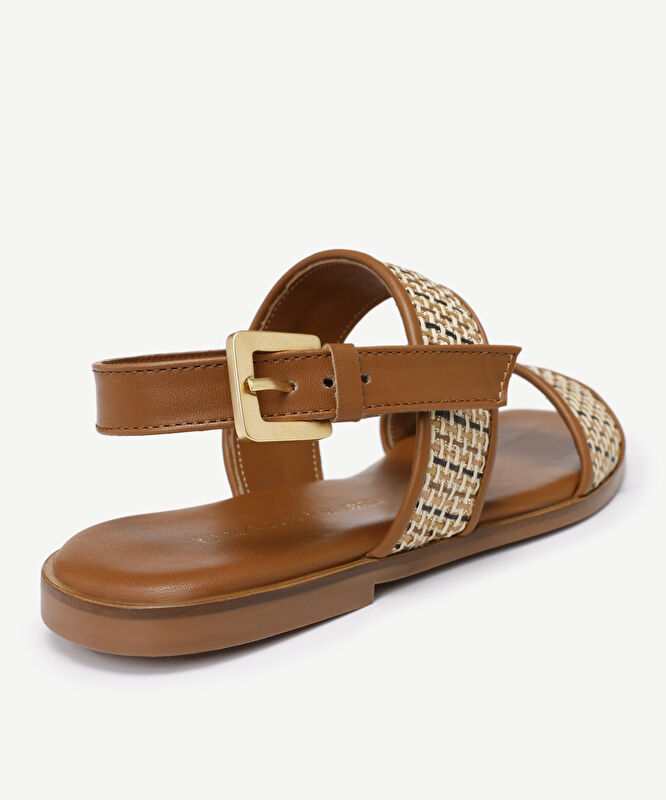 Hasır Detaylı Bantlı Sandalet