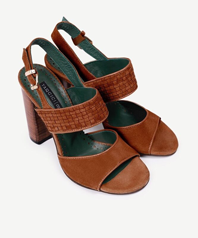 Kösele Kaplama Yumuşak Deri Topuklu Ayakkabı