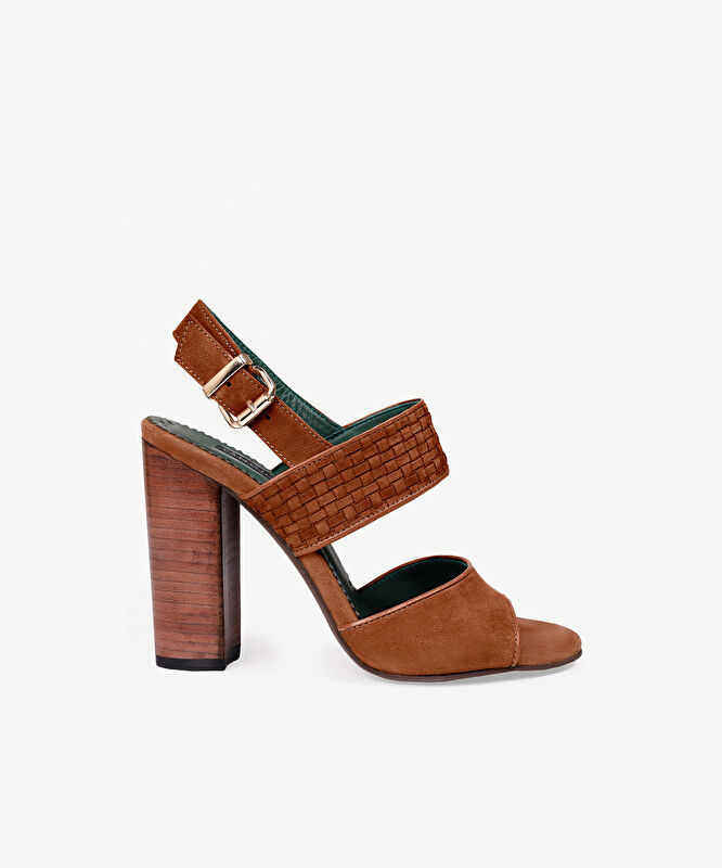 Kösele Kaplama Yumuşak Deri Topuklu Ayakkabı