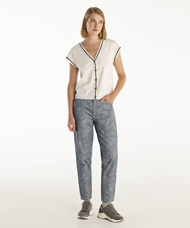 Normal Bel Düz Kalıp Denim Pantolon