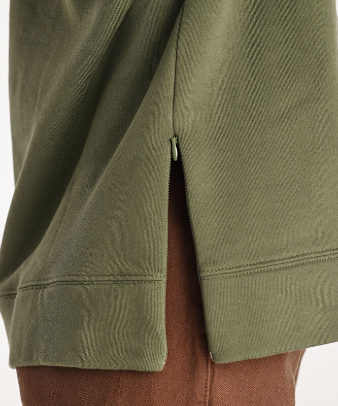 Yırtmaç Ve Kol Ucu Lastik Detaylı Kapşonlu Sweatshirt