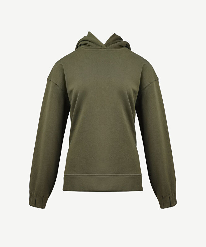 Yırtmaç Ve Kol Ucu Lastik Detaylı Kapşonlu Sweatshirt