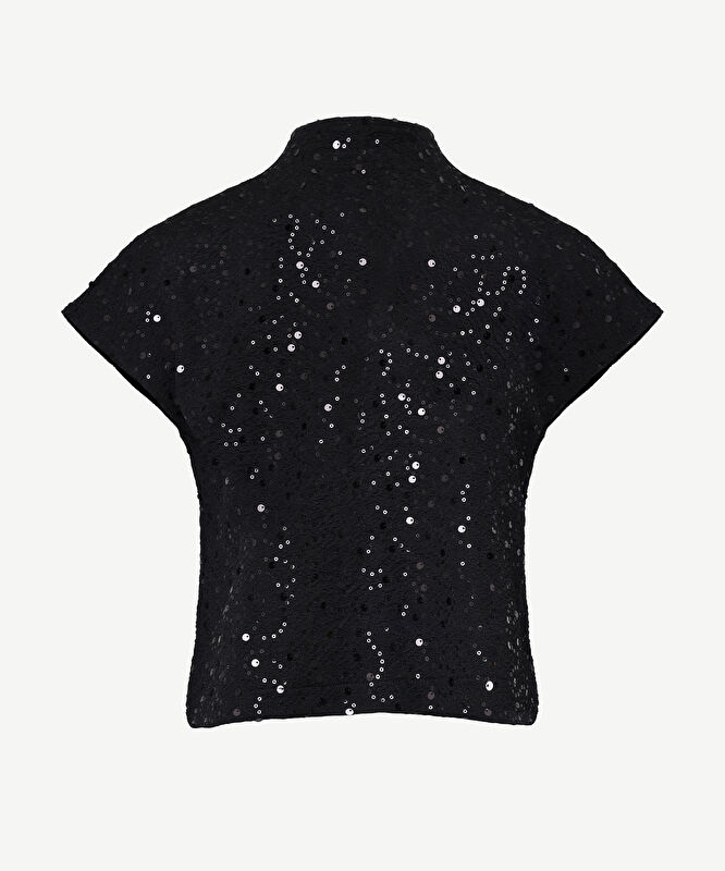 Yüksek Yakalı Kolsuz T-Shirt