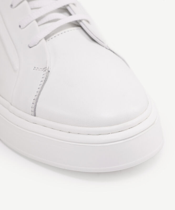 Silikon Kabartmanlı Deri Bağlı Sneakers