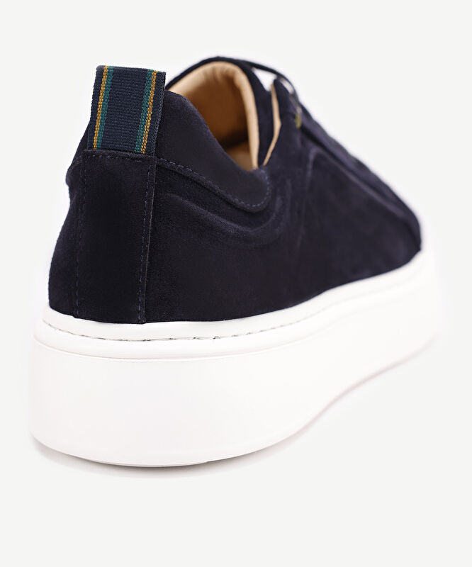 Silikon Kabartmanlı Deri Bağlı Sneakers