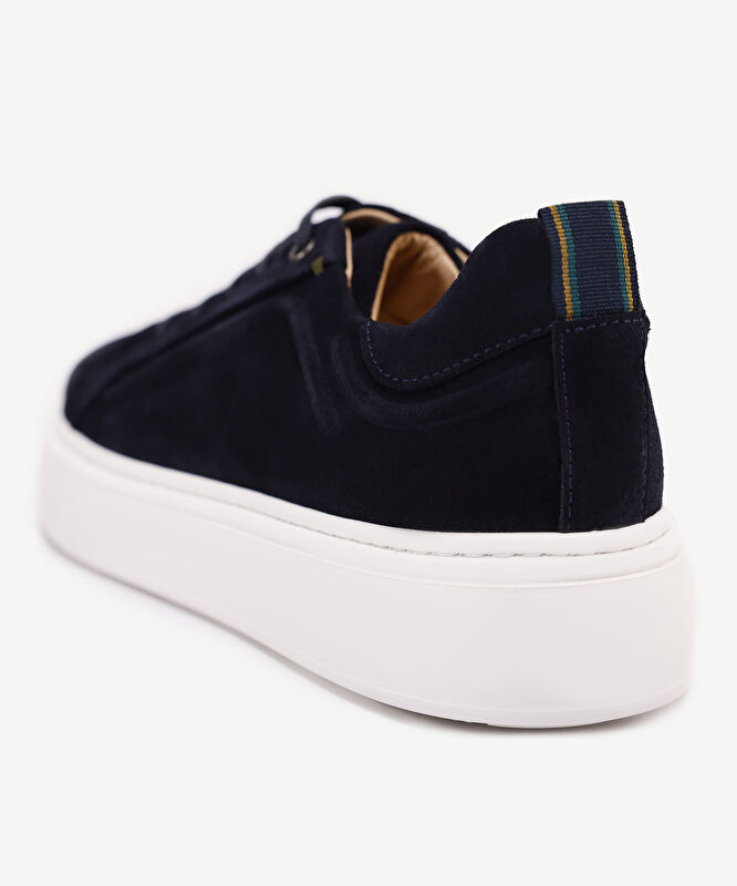 Silikon Kabartmanlı Deri Bağlı Sneakers