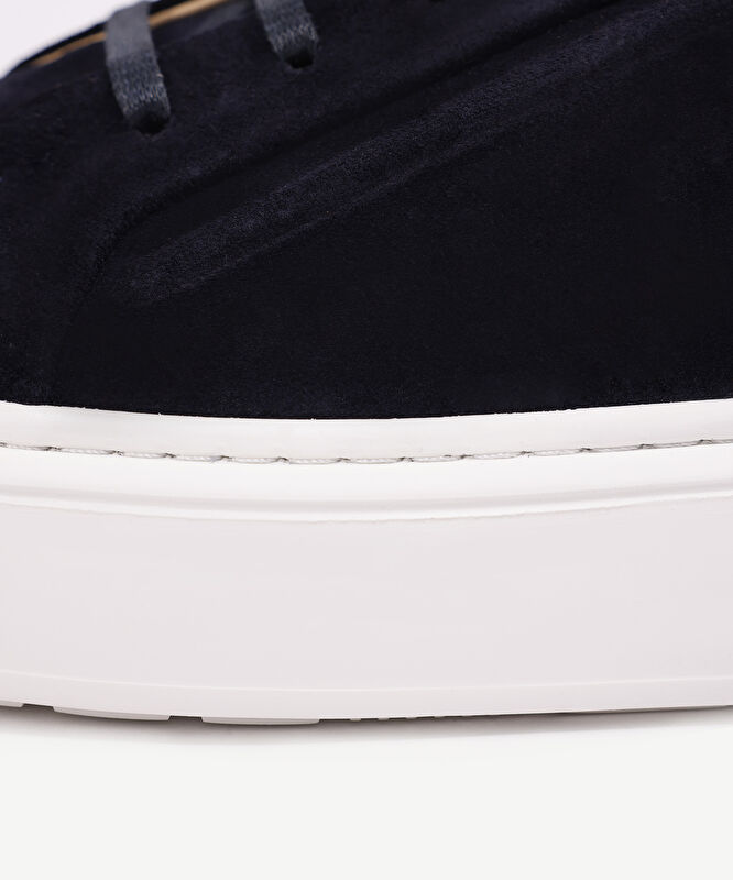 Silikon Kabartmanlı Deri Bağlı Sneakers