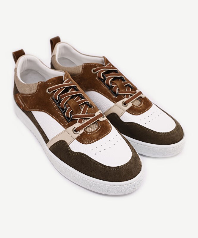 Parçalı Deri Sneaker