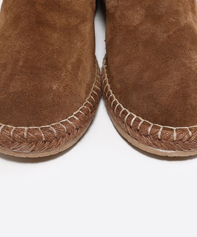 Renk Detaylı Deri Espadril