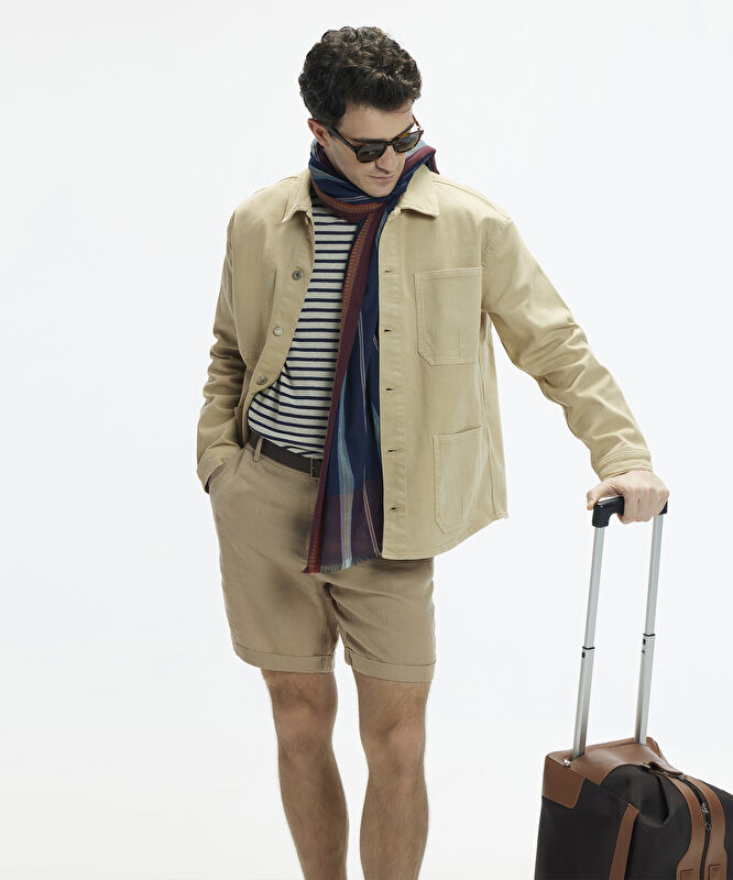 Duble Paçalı Cep Detaylı Erkek Şortu