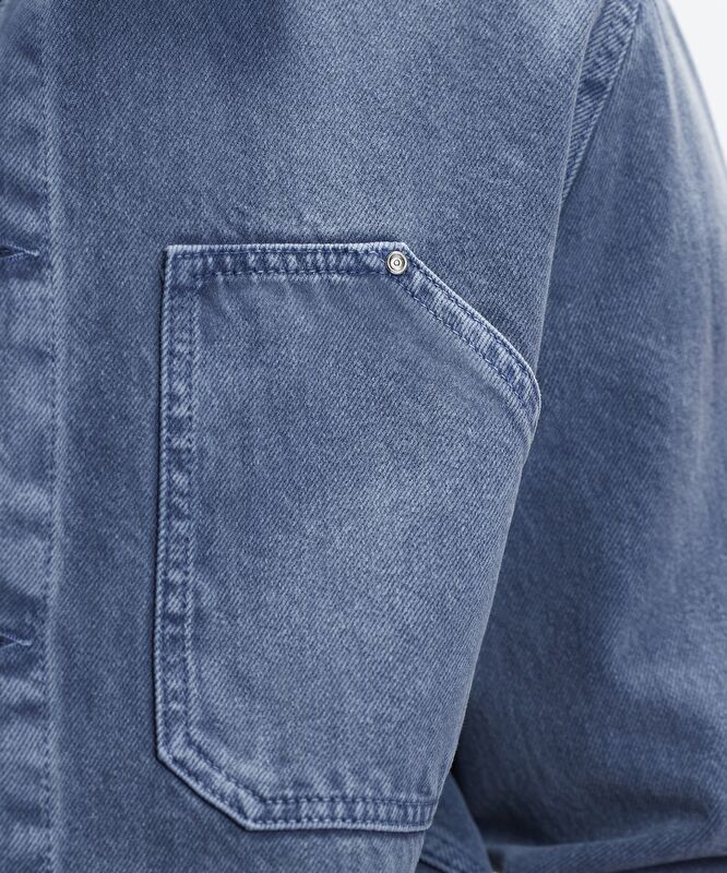 Non-Denim Gömlek Yaka Dört Cepli Düğmeli Ceket