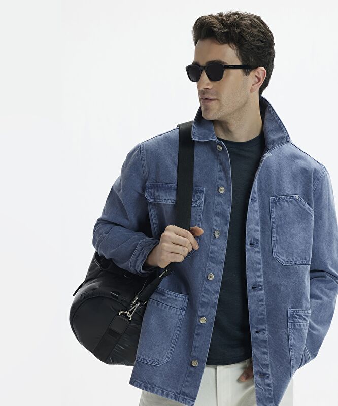 Non-Denim Gömlek Yaka Dört Cepli Düğmeli Ceket