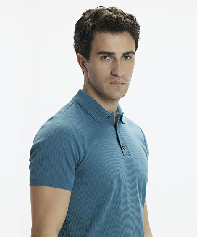 Kısa Kollu Ribana Detaylı Polo Yaka Düğmeli Triko