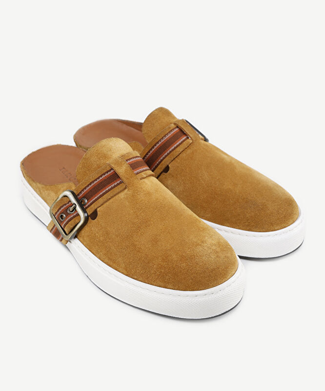 Arkası Açık Deri Sneakers